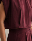 The Roma Wine Crop Top + Midi Skirt Set - Sold Separately