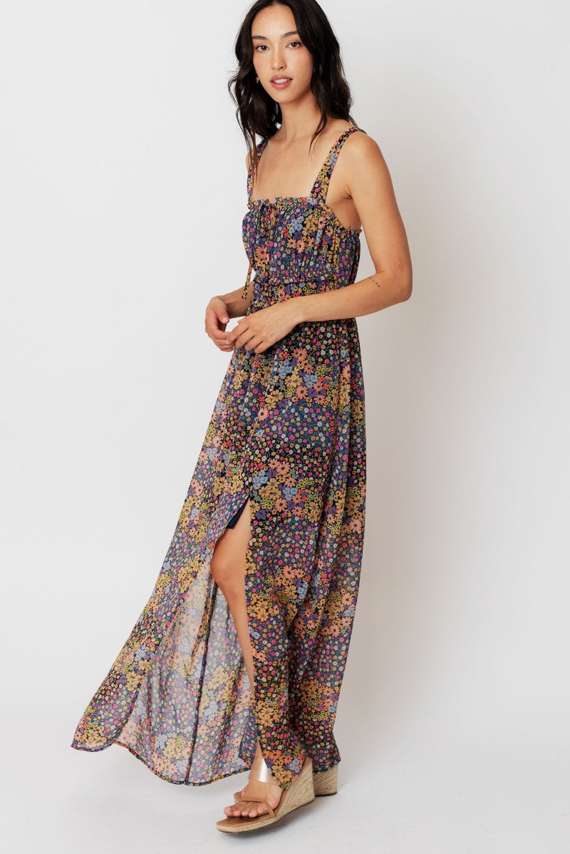ROMI Pleat Maxi Dress - Parisian Floral