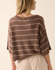 The Romy Espresso Striped Boatneck Top