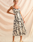 The Roselle Floral Contrast Midi Dress