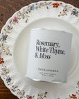 The Rosemary, White Thyme & Moss Candle by Heirloomed Collection