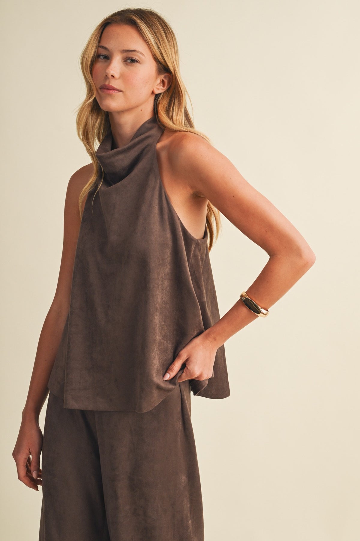 The Vivi Suede Top + Pant Set - Sold Separately