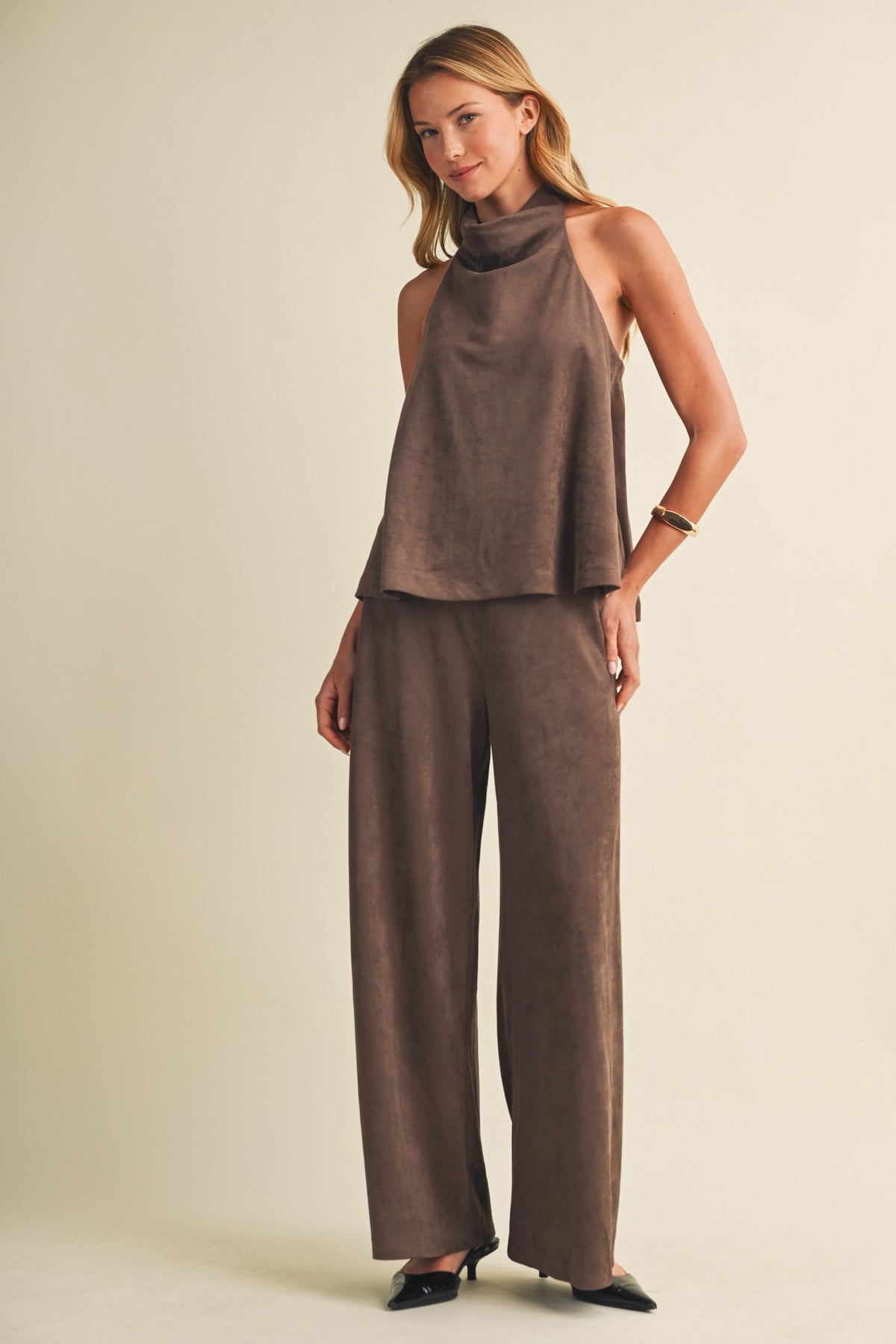 The Vivi Suede Top + Pant Set - Sold Separately