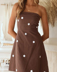 The Anais Polka Dot Strapless Dress