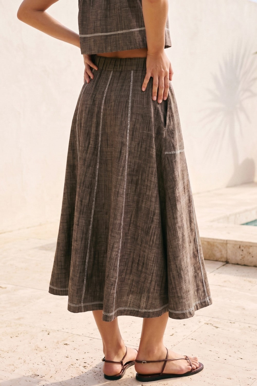 The Aspen Dark Brown Top + Skirt Set - Sold Separately