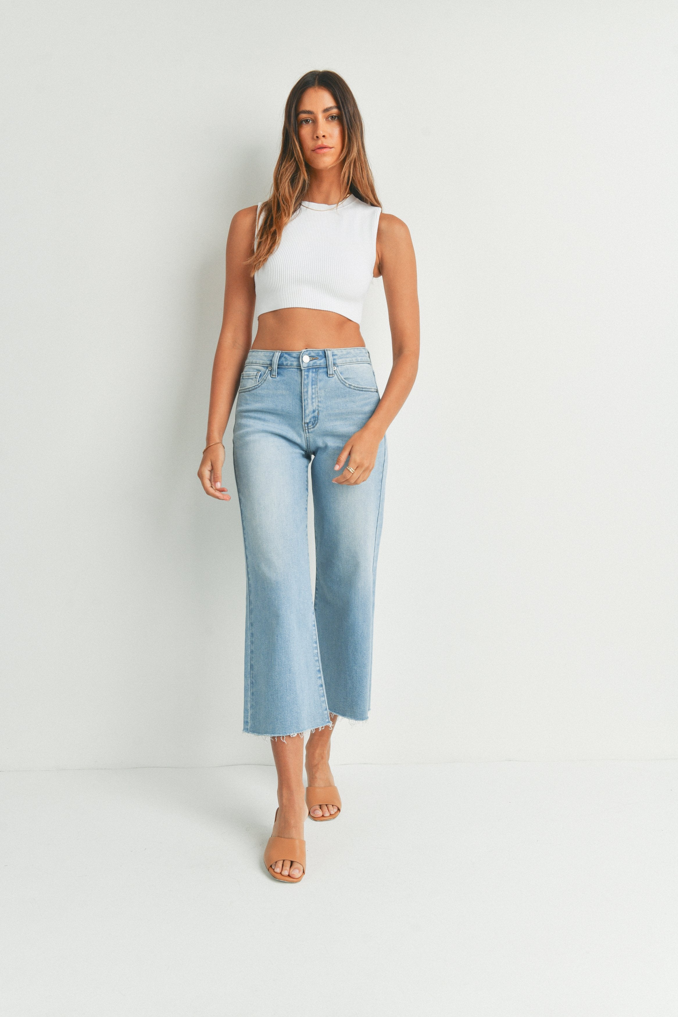 D jeans sale high waist crop