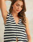 The Saffi Navy Striped Vest