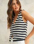 The Saffi Navy Striped Vest