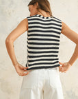 The Saffi Navy Striped Vest