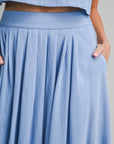 The Santorini French Blue Crop Top + Midi Skirt Set- Sold Separately
