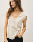 The Sara Stone Cap Sleeve Top