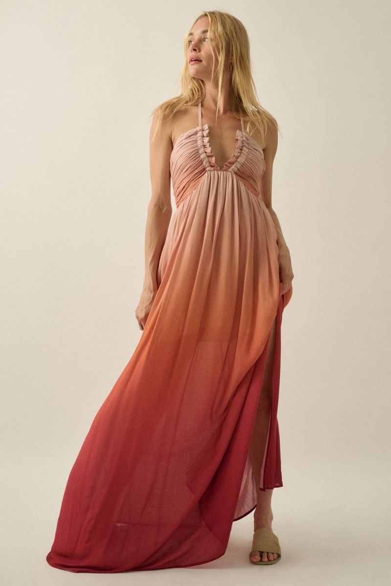 The Serena Ombre Halter Dress