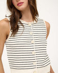 The Shannon Stripe Cardigan Vest