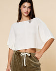 The Shary Cropped Shawl Top