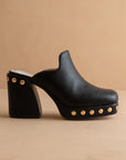 The Sierra Black Vegan Leather Clogs