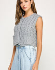 The Sofie Heather Grey Cable Knit Vest
