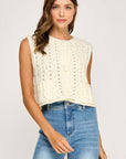 The Sofie Off White Cable Knit Vest