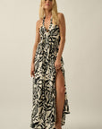 The Sonora Black Halter Maxi Dress