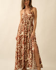 The Sonora Sunburn Halter Maxi Dress