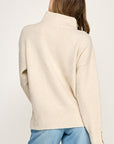 The Stevie Beige Button-Collar Pullover Sweater