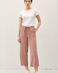 The Halle Summer Mauve Drawstring Wide Leg Pants