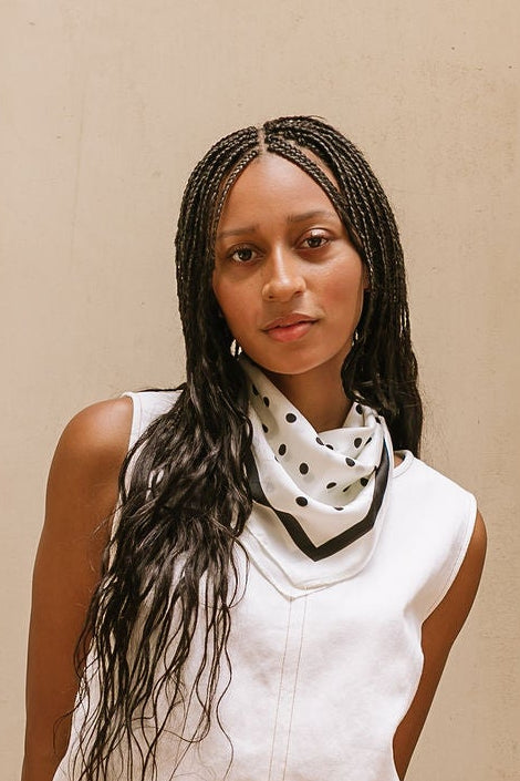 The Abby Polka Dot Satin Scarf