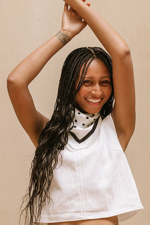 The Abby Polka Dot Satin Scarf