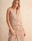 The Tansy Striped Vest + Pants Set - Sold Separately