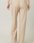 The Tasha Taupe Striped Drawstring Pants