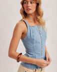 The Talya Apron Denim Top