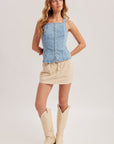 The Talya Apron Denim Top
