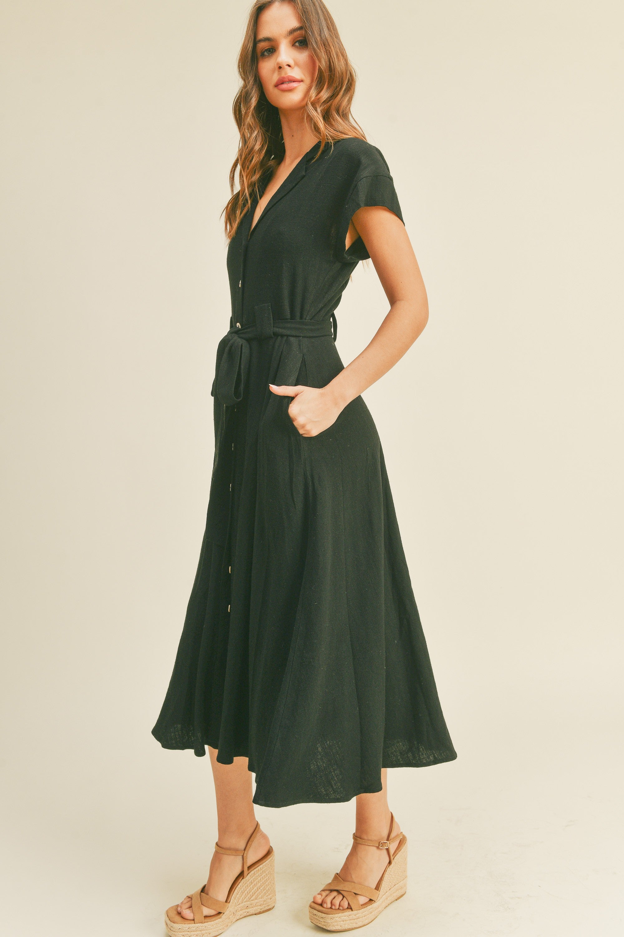 The Tess Button Down Linen Dress