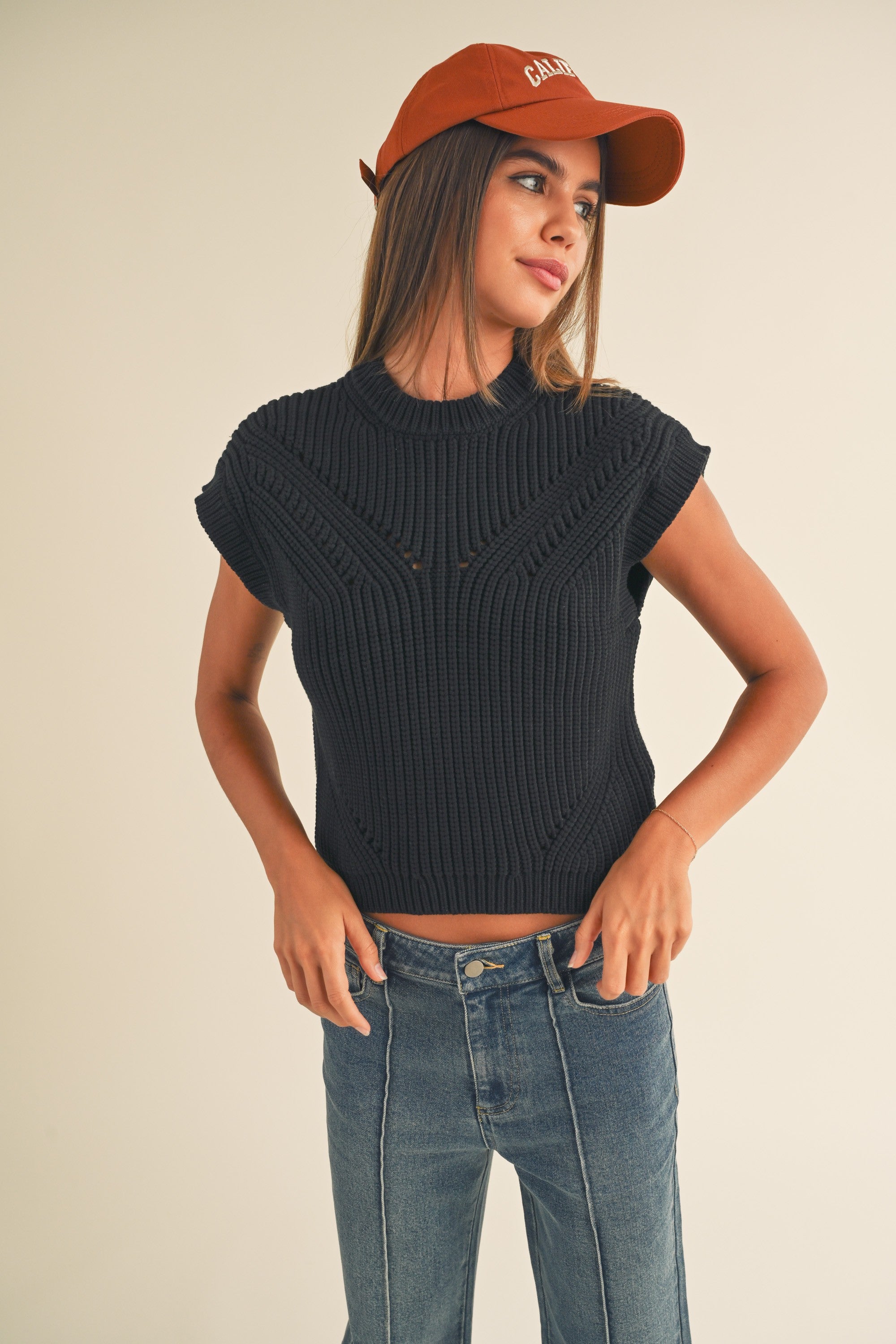 Lyla Oversized Knit Vest, Women's Sweaters & Knits