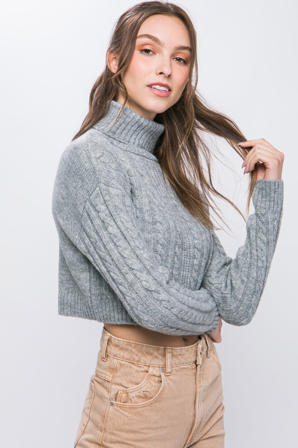 The Pippa Cable Knit Crop Sweater – Thread + Seed