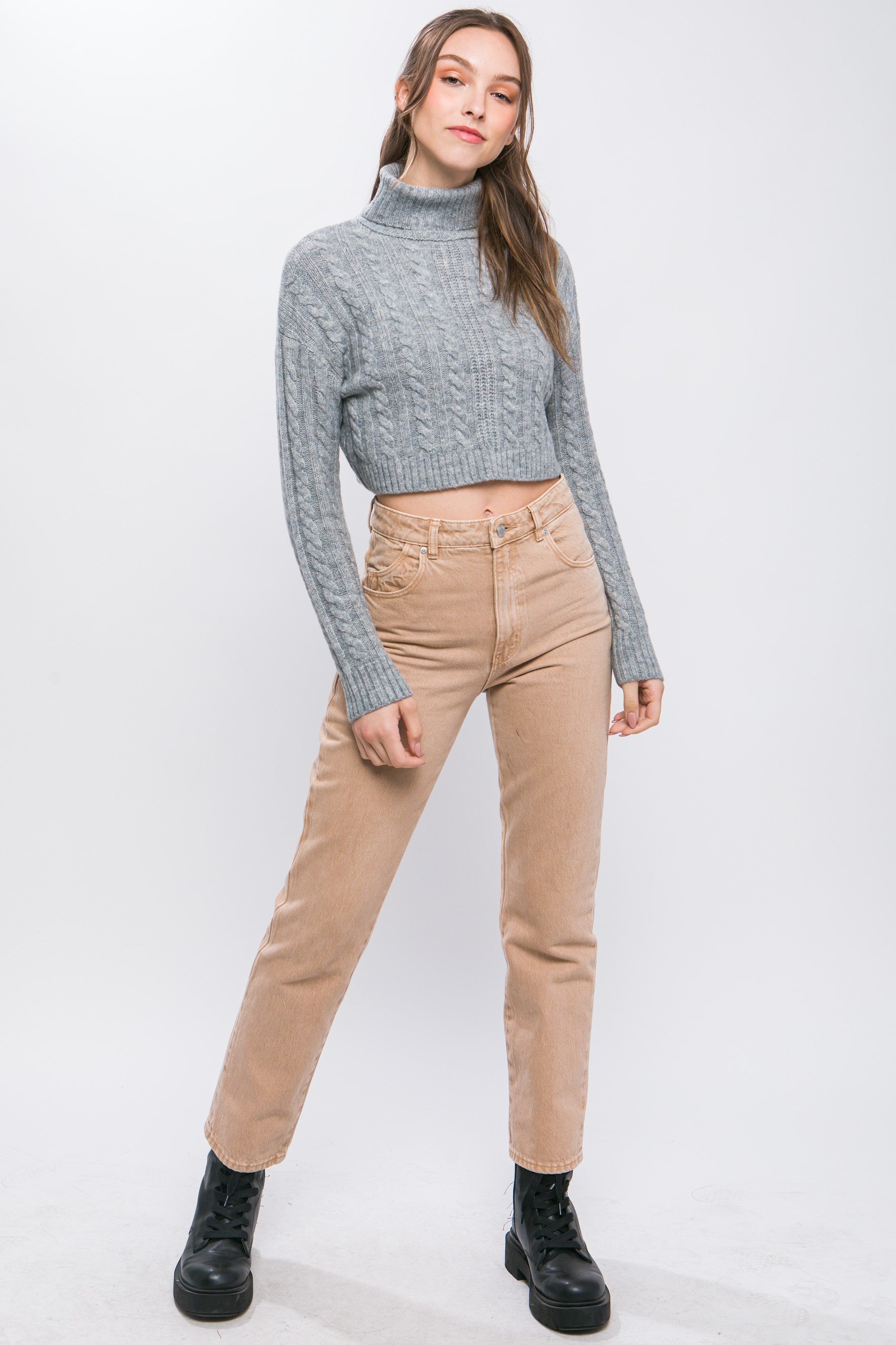 The Pippa Cable Knit Crop Sweater – Thread + Seed