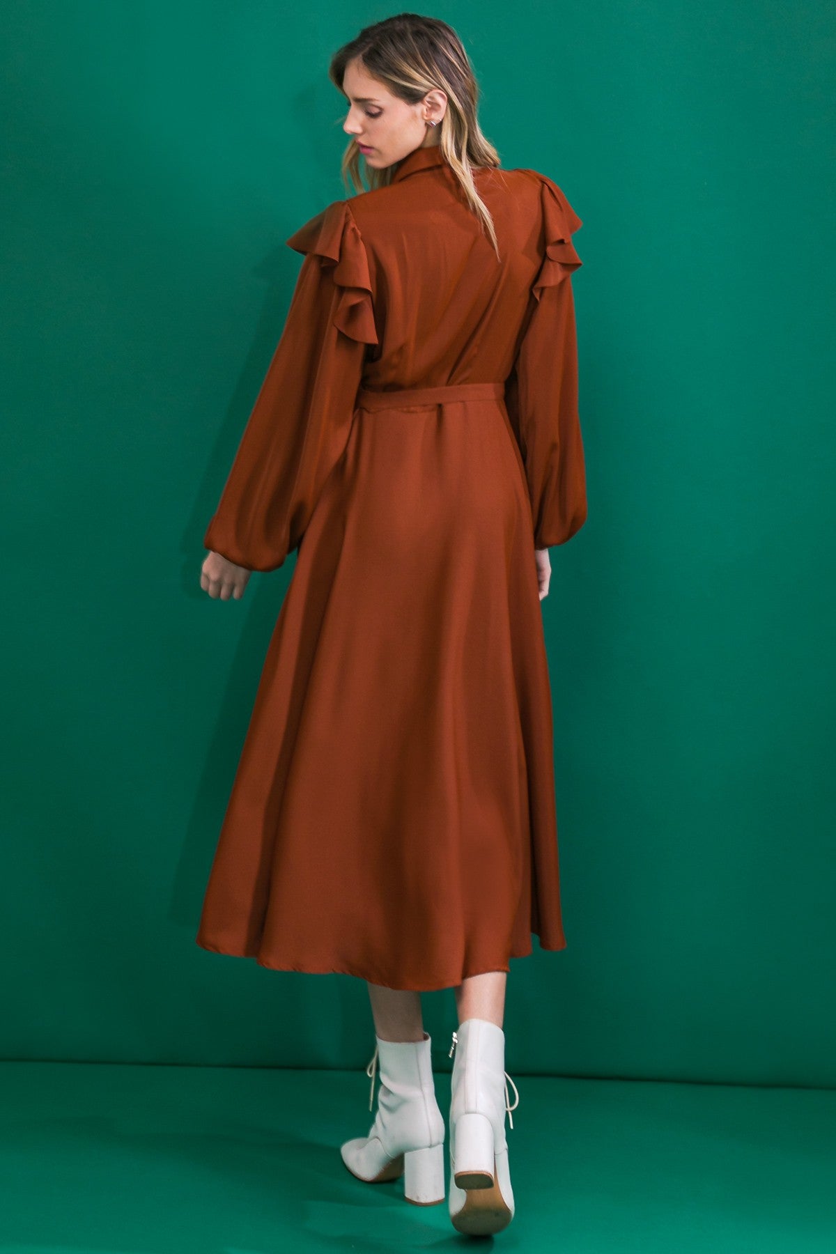 The Winnie Ruffle Midi Dress