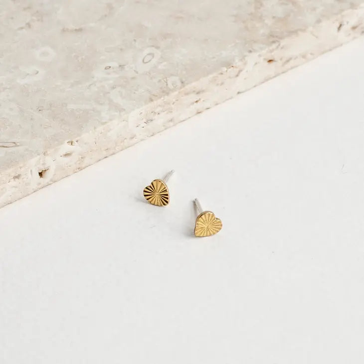The Tiny Starburst Heart Studs by Michelle Starbuck Designs