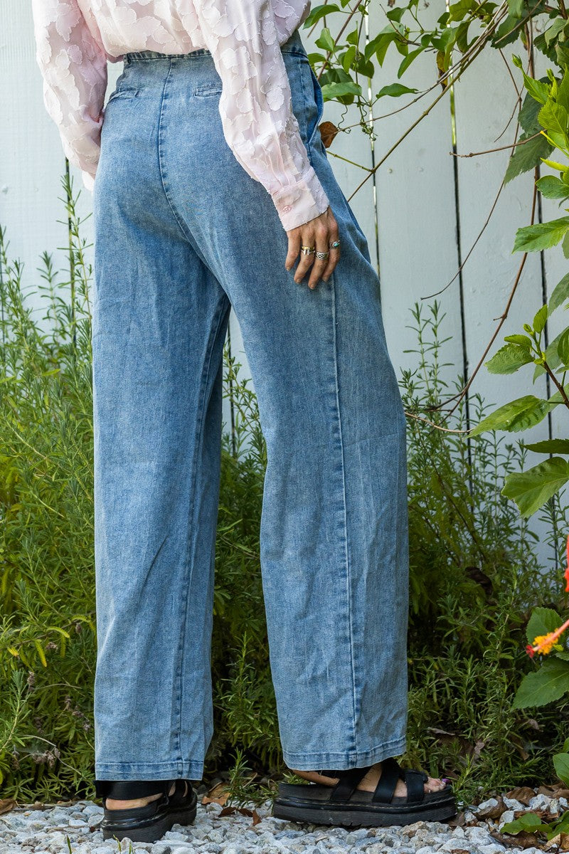 The Tommi Pleated Denim Trousers – Thread + Seed