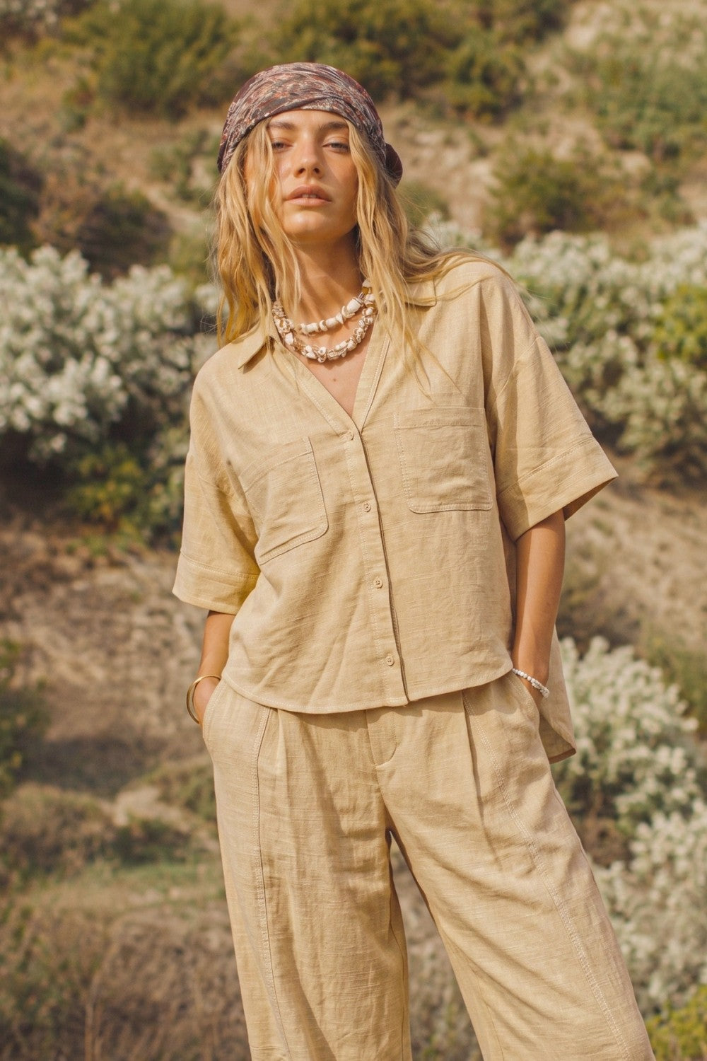 The Tova Beige Top + Pant Set - Sold Separately