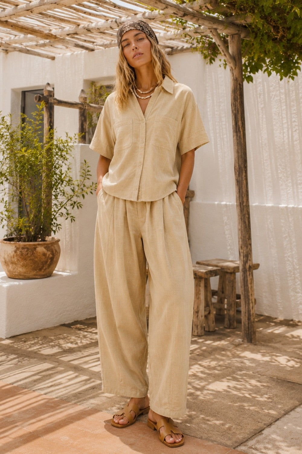 The Tova Beige Top + Pant Set - Sold Separately