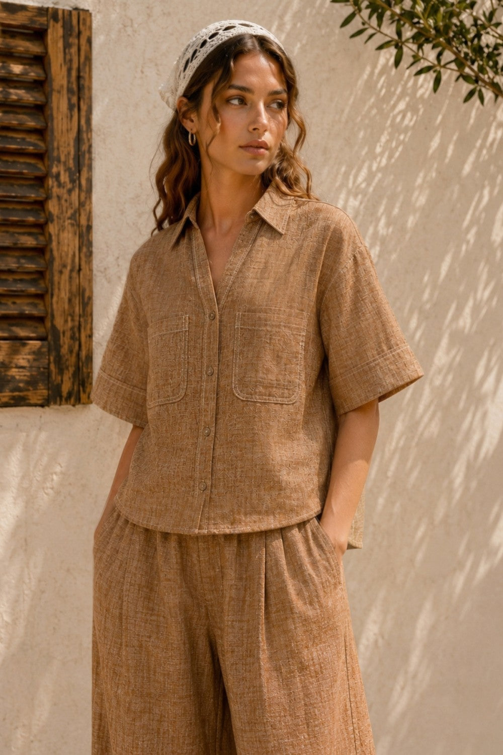 The Tova Brown Top + Pant Set - Sold Separately