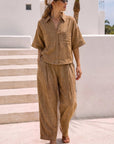 The Tova Brown Top + Pant Set - Sold Separately