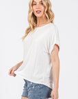 The Tyler Ivory Drop Shoulder Modal Top