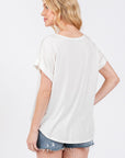 The Tyler Ivory Drop Shoulder Modal Top