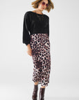 The Tyra Leopard Midi Skirt