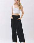 The Senna Black Drawstring Barrel Pants