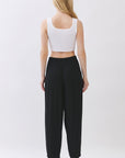 The Senna Black Drawstring Barrel Pants