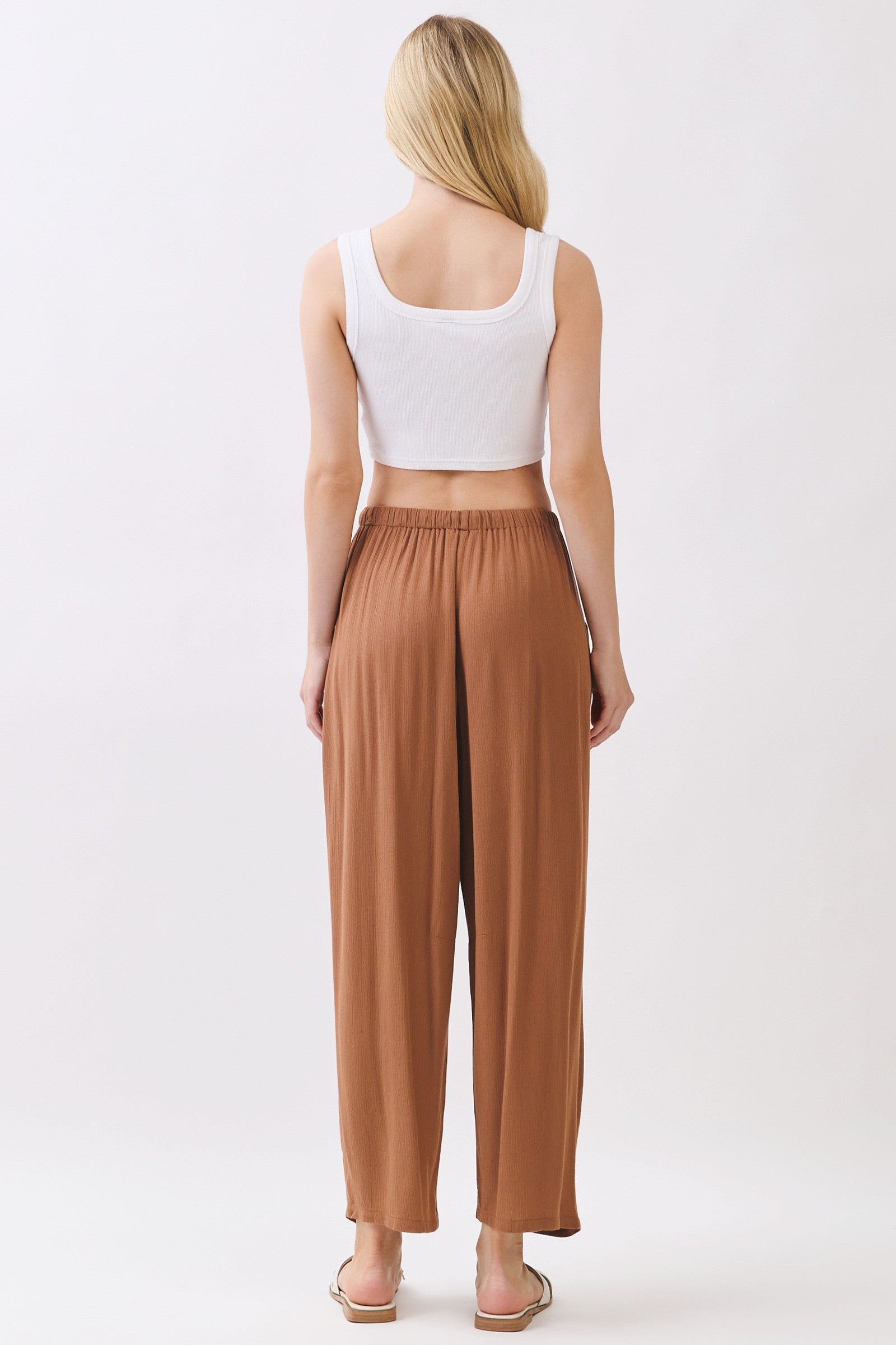 The Senna Nutshell Drawstring Barrel Pants