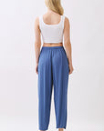 The Senna Denim Blue Drawstring Barrel Pants