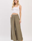 The Amara Vintage Olive Smocked Pants